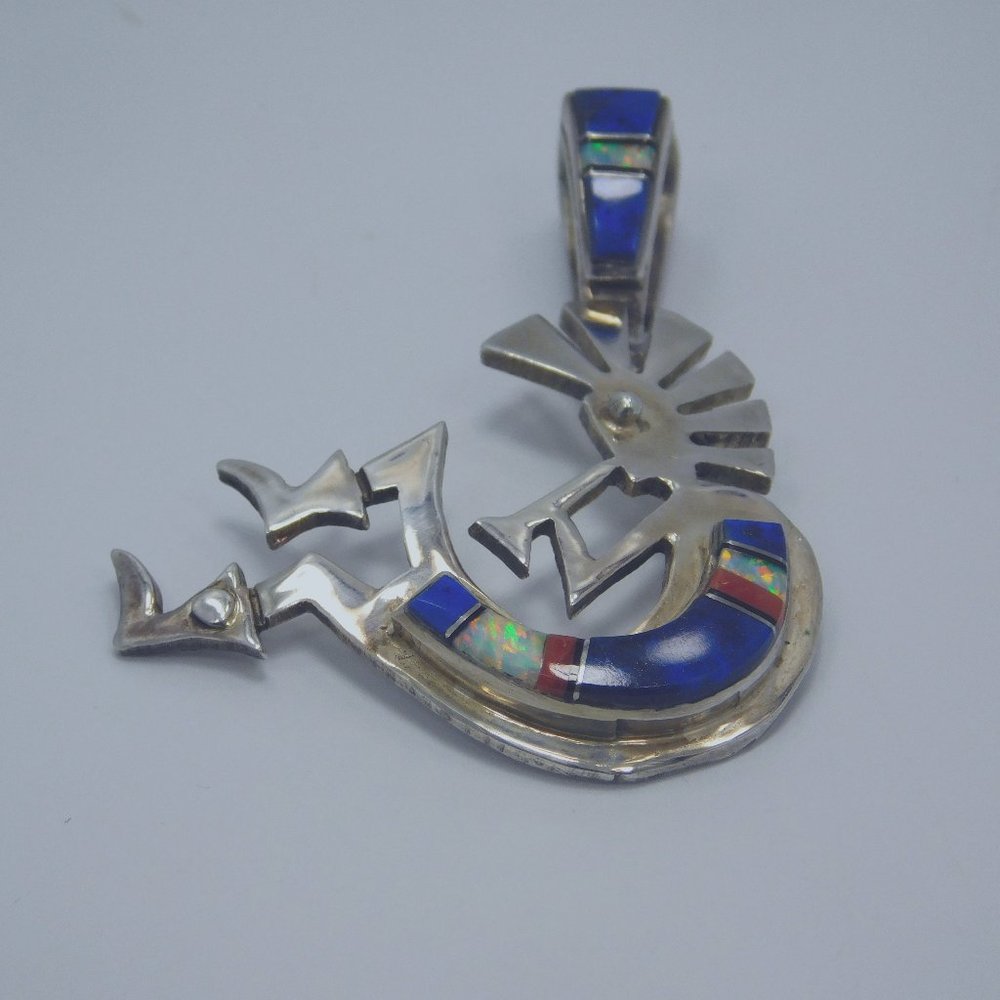 Native American Enamel Pendant Signed CB